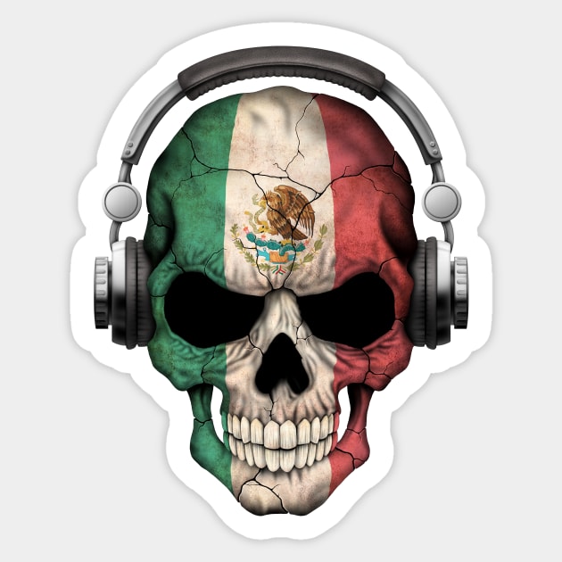 Dark Skull Deejay with Mexican Flag Sticker by jeffbartels